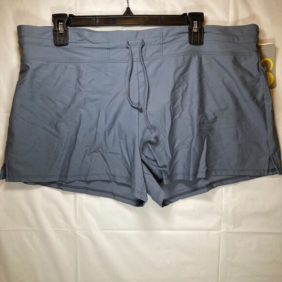 Go Gossip Women's Cover-Up Board Shorts w Drawstring, Gray, XL - Picture 11 of 16